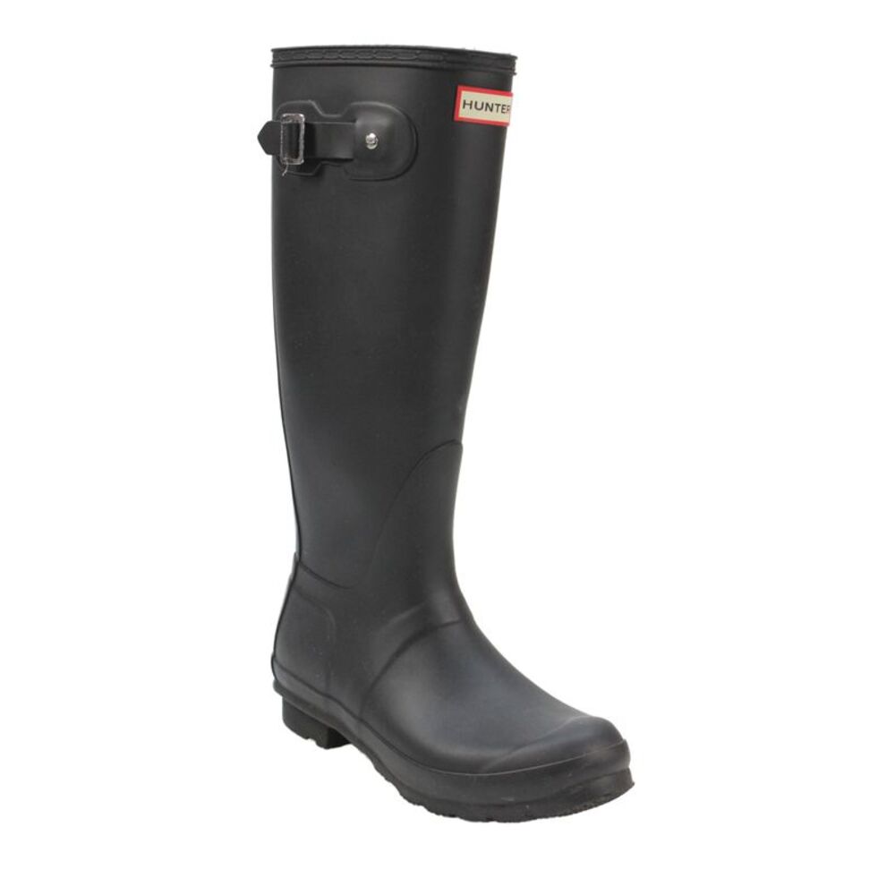 Hunter Womens Rubber Knee High Rain Boots Shoes Solid Black Size 7
